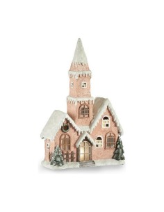 Figurine Décorative Maison Noël Lumière LED Rose Blanc Marron Vert Magnésium 21 x 77 x 48 cm
