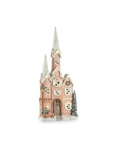 Figurine Décorative Maison Noël Lumière LED Rose Musique Blanc Marron Vert Magnésium 20 x 125 x 55 cm