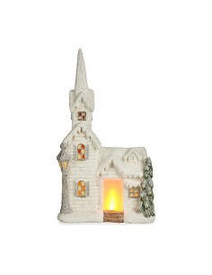 Figurine Décorative Noël Lumière LED Maison 11 x 53 x 28,5 cm Blanc Polyrésine