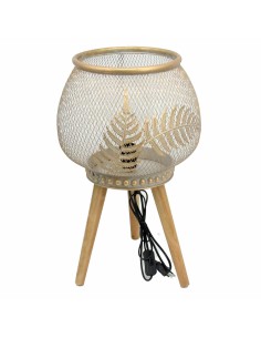 Lampe de bureau DKD Home Decor Doré Métal Bois (33 x 33 x 51 cm)