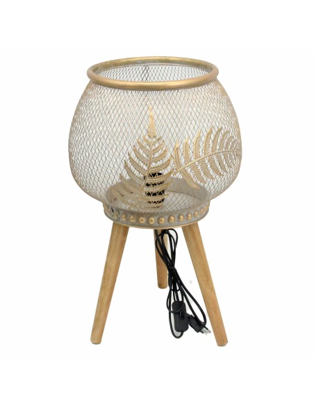 Lampe de bureau DKD Home Decor Doré Métal Bois (33 x 33 x 51 cm)