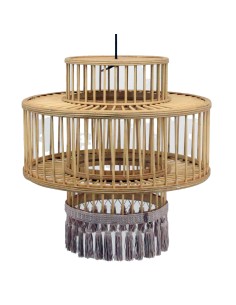 Suspension DKD Home Decor Marron Beige 50 W Frange Urbaine 220 V 45 x 45 x 46 cm