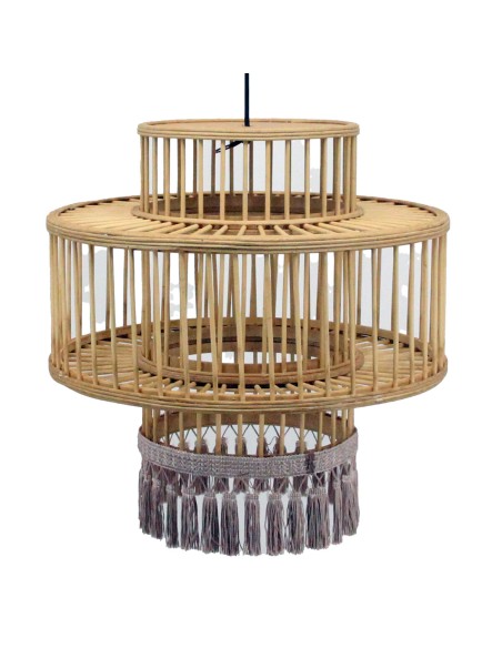 Suspension DKD Home Decor Marron Beige 50 W Frange Urbaine 220 V 45 x 45 x 46 cm