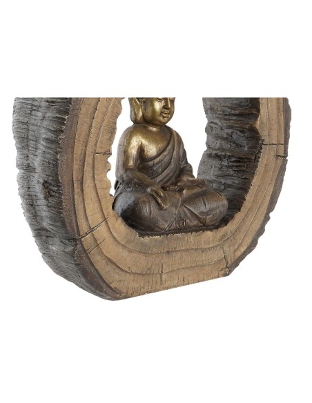 Figurine Décorative DKD Home Decor 40 x 13 x 40 cm Doré Marron Buda Oriental (2 Unités)