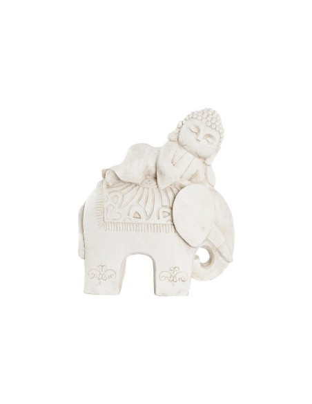 Figurine Décorative DKD Home Decor Finition vieillie Eléphant Blanc Oriental Magnésium (42 x 24 x 46 cm)