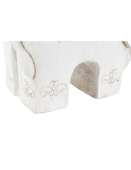 Figurine Décorative DKD Home Decor Finition vieillie Eléphant Blanc Oriental Magnésium (42 x 24 x 46 cm)
