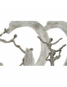 Figurine Décorative DKD Home Decor 32,5 x 10 x 47 cm Argenté Blanc Danseuse Classique Moderne Décapé (2 Unités) 2