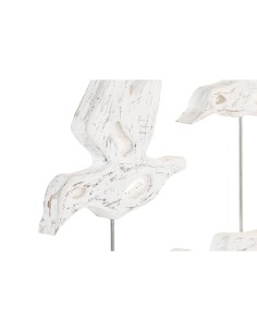 Figurine Décorative DKD Home Decor Marron Blanc Fer Bois de manguier Oiseaux (32 x 10 x 51 cm) 2