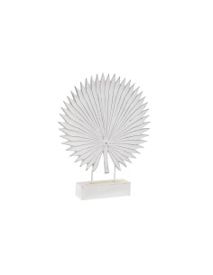 Figurine Décorative DKD Home Decor 36 x 7 x 46 cm Blanc Tropical Feuille d'une plante