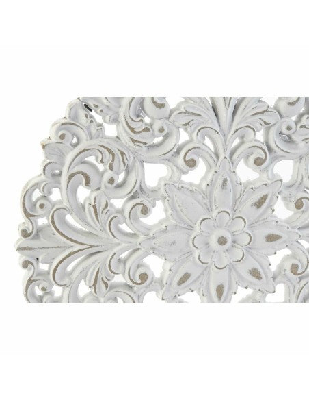 Décoration murale DKD Home Decor Blanc Mandala Indien Finition vieillie 30 x 2 x 30 cm (2 Unités)