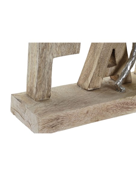 Figurine Décorative DKD Home Decor Marron Aluminium Bois de manguier (55 x 7,5 x 21 cm)
