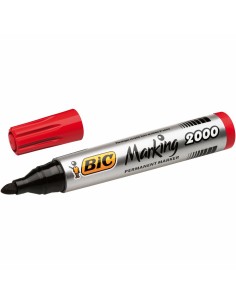 Marqueur permanent Bic Marking 2000 Rouge 12 Pièces