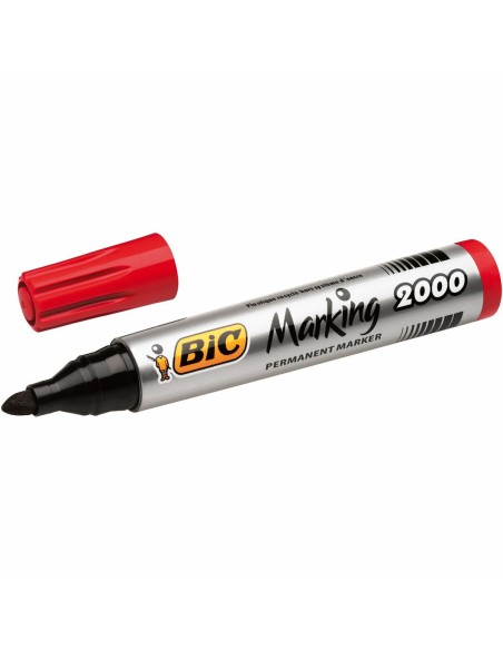 Marqueur permanent Bic Marking 2000 Rouge 12 Pièces