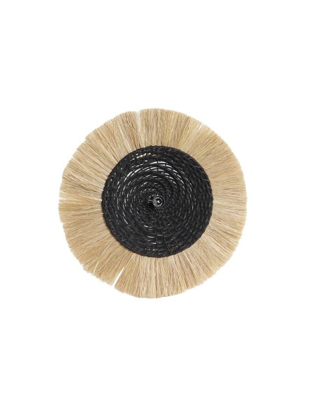 Applique DKD Home Decor Naturel Noir Colonial Fer 220 V 25 W Jute (42 x 9 x 42 cm)