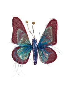 Décorations de Noël Krist+ 64814883 Bleu Rose Papillon 14 x 3 x 18 cm