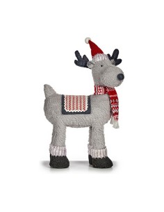 renne de noël Blanc Rouge Gris 22 x 47 x 45 cm