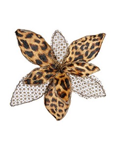 Fleur décorative Léopard Noël Marron 35 x 35 x 35 cm