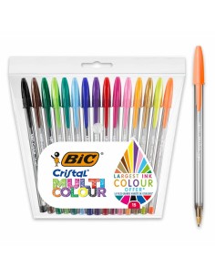 Ensemble de Stylos Bic Cristal Multicolor 15 Pièces Multicouleur 0,42 mm (15 Pièces) 2