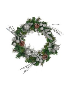 Couronne de Noël Krist+ K1912698-1 Vert Argenté Ananas 60 x 13 x 60 cm