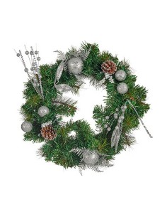 Couronne de Noël Ananas 45 x 13 x 45 cm Argenté Marron Vert