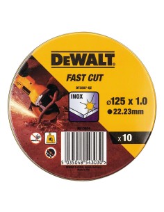 Disque de coupe Dewalt Fast Cut dt3507-qz 10 Unités 115 x 1 x 22,23 mm