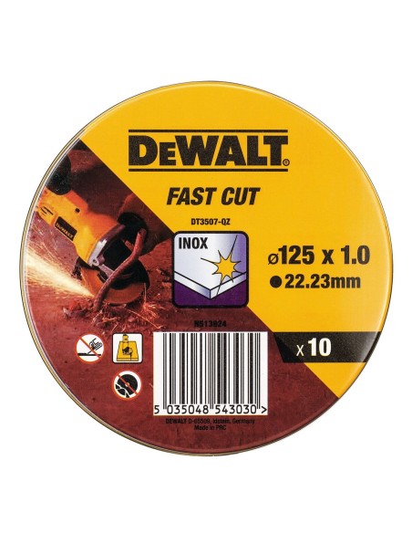 Disque de coupe Dewalt Fast Cut dt3507-qz 10 Unités 115 x 1 x 22,23 mm