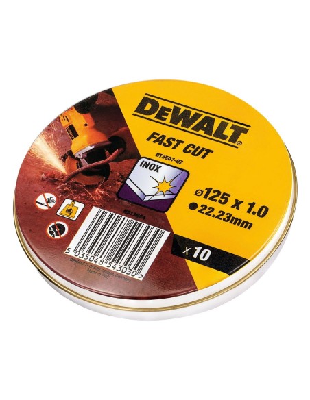 Disque de coupe Dewalt Fast Cut dt3507-qz 10 Unités 115 x 1 x 22,23 mm