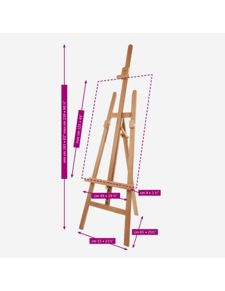 Chevalet MABEF M13 55 x 230 x 65 cm Bois Bois de hêtre