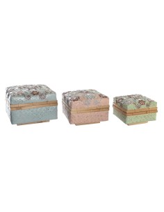 Set de basket DKD Home Decor Multicouleur Bambou Boho 29 x 29 x 22 cm