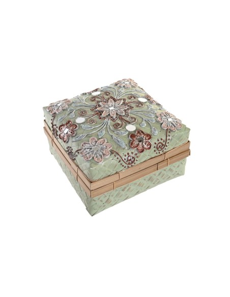 Set de basket DKD Home Decor Multicouleur Bambou Boho 29 x 29 x 22 cm