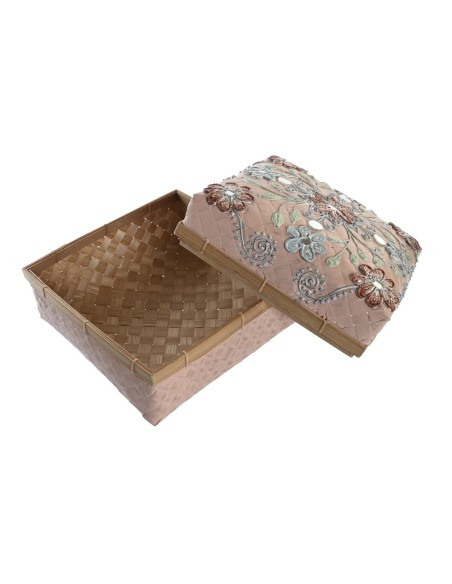 Set de basket DKD Home Decor Multicouleur Bambou Boho 29 x 29 x 22 cm