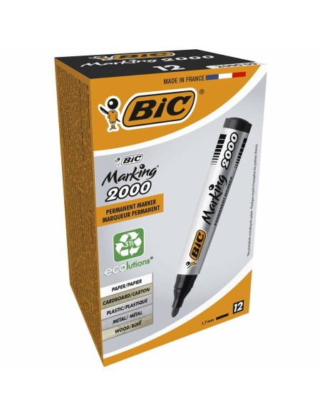 Marqueur permanent Bic Marking 2000 Noir 12 Pièces