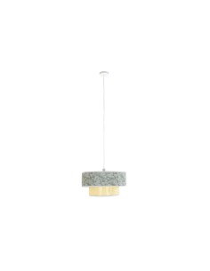 Suspension DKD Home Decor Naturel Noir Polyester Blanc Vert 40 W 50 W (46 x 46 x 25 cm)