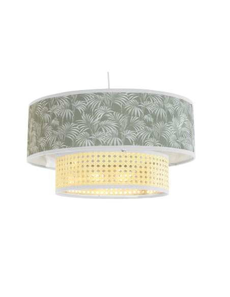 Suspension DKD Home Decor Naturel Noir Polyester Blanc Vert 40 W 50 W (46 x 46 x 25 cm)