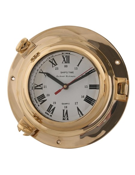 Horloge Murale DKD Home Decor Verre Doré Vintage Laiton (23 x 7 x 23 cm)