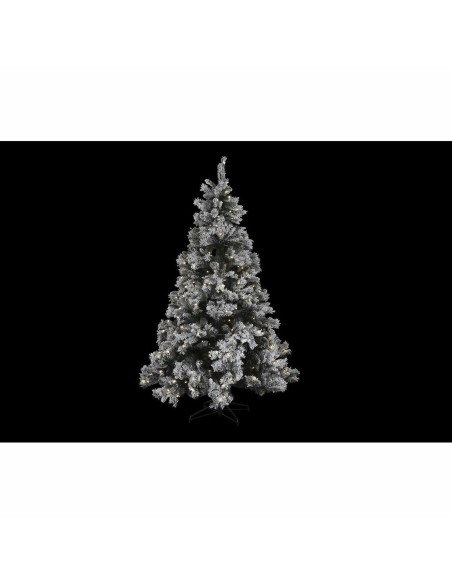 Sapin de Noël DKD Home Decor Blanc Vert Métal Polyéthylène Enneigé 130 x 130 x 218 cm