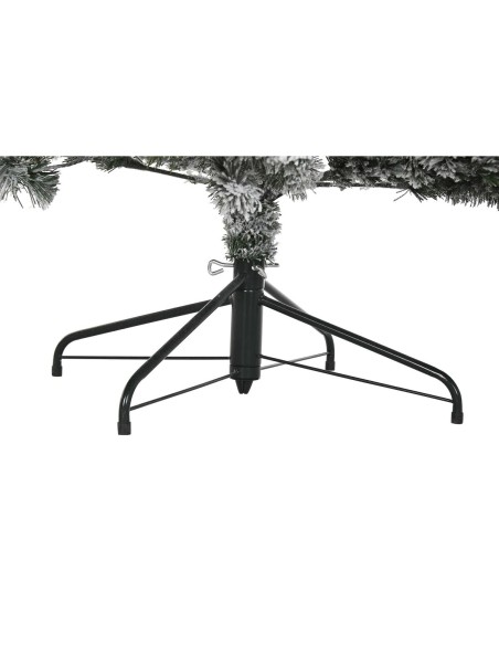 Sapin de Noël DKD Home Decor Blanc Vert Métal Polyéthylène Enneigé 130 x 130 x 218 cm
