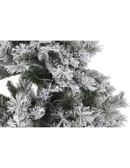 Sapin de Noël DKD Home Decor Blanc Vert Métal Polyéthylène Enneigé 130 x 130 x 218 cm