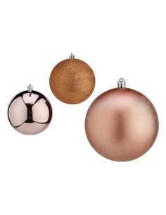 Boules de Noël Krist+ 00727 Rose Plastique Ø 10 cm 6 Unités