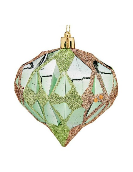 Boules de Noël Krist+ 00893 Vert Plastique Diamant Ø 8 cm 6 Unités