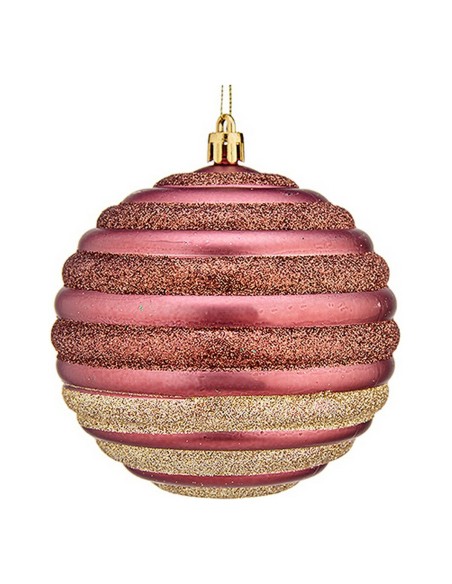 Boule de Noël Krist+ 00872 Rose Plastique Ø 10 cm 6 Unités