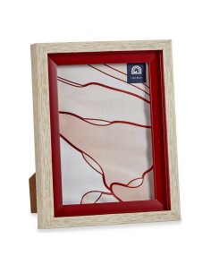 Cadre photo 17 x 2 x 21,8 cm Verre Rouge Bois Marron Plastique (6 Unités) 2