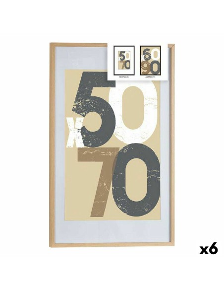 Cadre photo 62,5 x 2,5 x 92,5 cm Naturel Plastique Bois MDF (6 Unités)