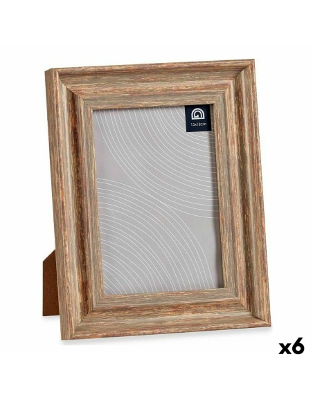 Cadre photo 19 x 2 x 24 cm Verre Bois Marron Cuivre Plastique (6 Unités)