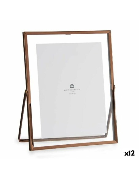 Cadre photo Cuivre Métal verre Plastique 20,5 x 1 x 25,2 cm (12 Unités)