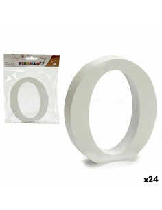 Lettre Pincello O Blanc Bois 2 x 16 x 14,5 cm (24 Unités)