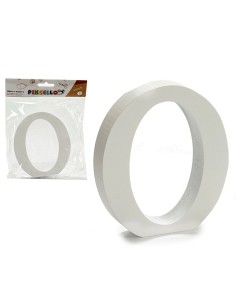 Lettre Pincello O Blanc Bois 2 x 16 x 14,5 cm (24 Unités) 2