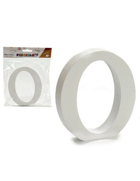 Lettre Pincello O Blanc Bois 2 x 16 x 14,5 cm (24 Unités)