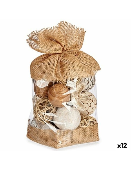 Boule Décorative Blanc Marron 13 x 29 x 13 cm (12 Unités)