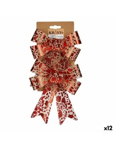 Lien Krist+ HJ1-12007 Rouge Doré PVC Imprimé 15 x 4 x 16 cm Décorations de Noël (12 Unités)